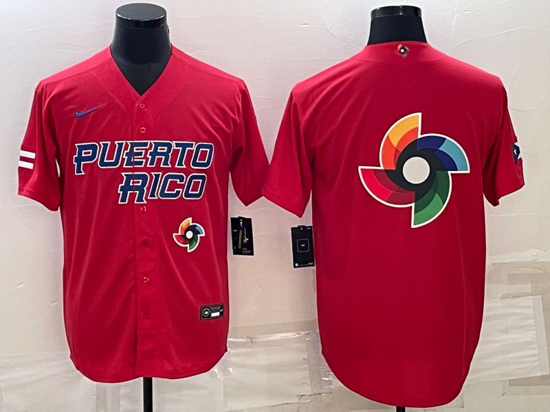 Men 2023 World Cub Blank Red Nike MLB Jersey6